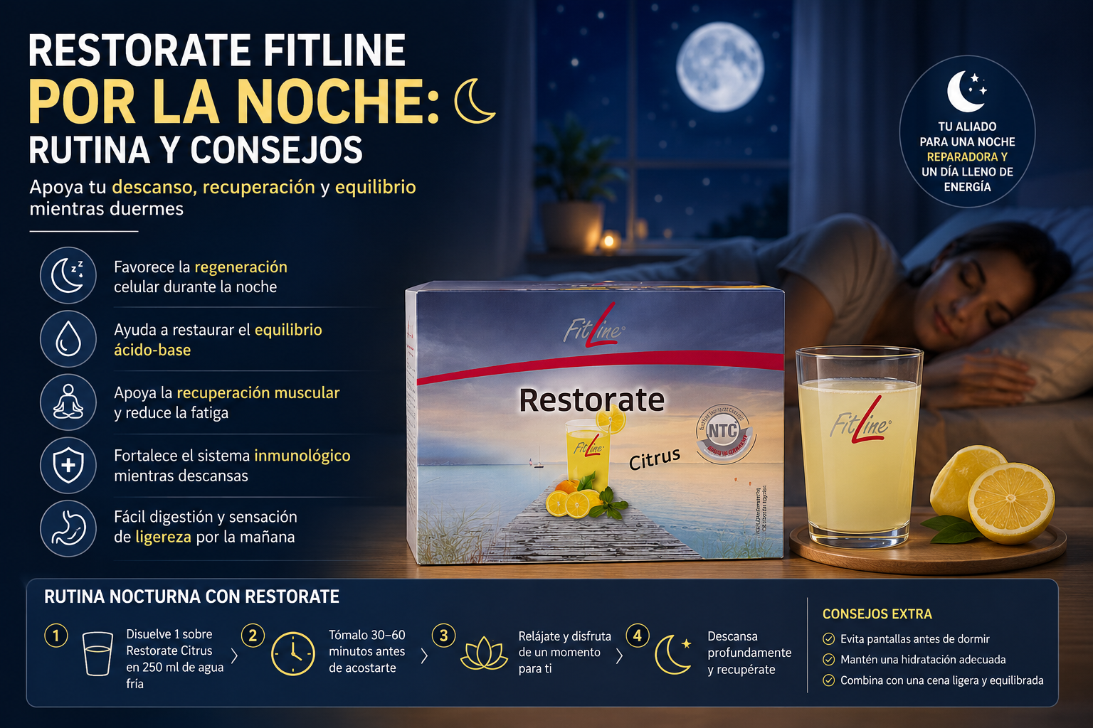 restorate fitline por la noche